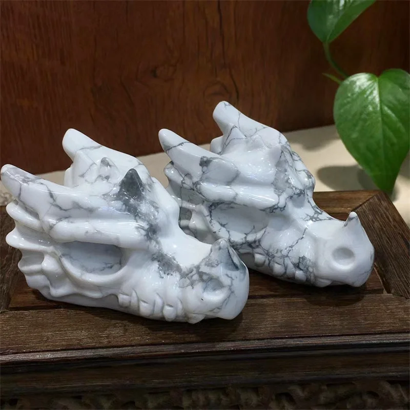 3" Natural Howlite Crystal Handmade Carved Dragon Head Skull Polished Animal Powerful Statue for Home Decoration Gift 1pcs
3" Natural Howlite Crystal Handmade Carved Dragon Head Skull Polished Animal Powerful Statue for Home Decoration Gift 1pcs