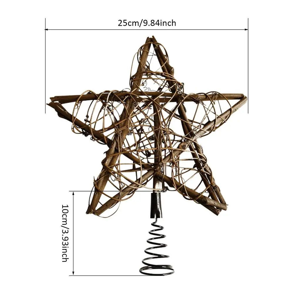 Rattan Christmas Tree Top Five-pointed Star Decoration Natural Rattan Star Treetop For Decor Holiday Decoration Of Lights
Rattan Christmas Tree Top Five-pointed Star Decoration Natural Rattan Star Treetop For Decor Holiday Decoration Of Lights