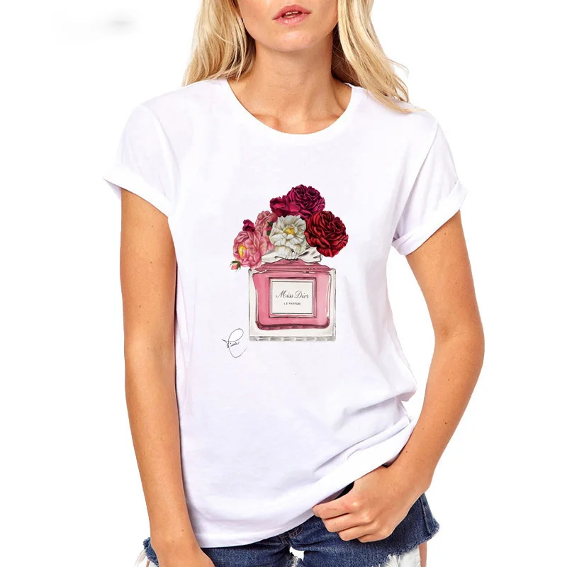 Perfume Floral Stripe Print Women's T-shirt Summer Shirt Ladies Luxury Brand Harajuku Streetwear T-shirt Top Women's T-shirt
Perfume Floral Stripe Print Women's T-shirt Summer Shirt Ladies Luxury Brand Harajuku Streetwear T-shirt Top Women's T-shirt