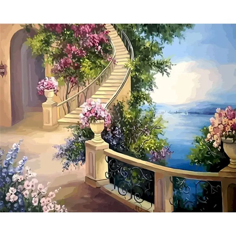 Gatyztory Diy Painting By Numbers Seaside Stairs Canvas Colouring Landscape Handpainted Wall Decor Frame 60×75cm Gift
Gatyztory Diy Painting By Numbers Seaside Stairs Canvas Colouring Landscape Handpainted Wall Decor Frame 60×75cm Gift