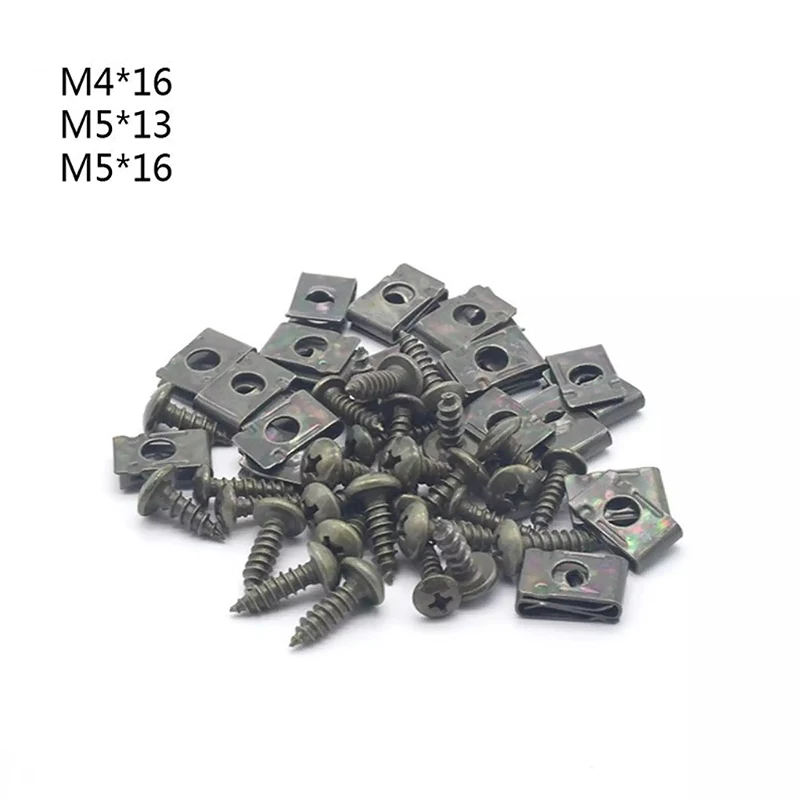 Dark Green Motorcycle Anti-Rust U-Type Metal Clips Self-Tapping Screws Retainer Fairing Bolts Kit for Ebike Moped Scooter
Dark Green Motorcycle Anti-Rust U-Type Metal Clips Self-Tapping Screws Retainer Fairing Bolts Kit for Ebike Moped Scooter