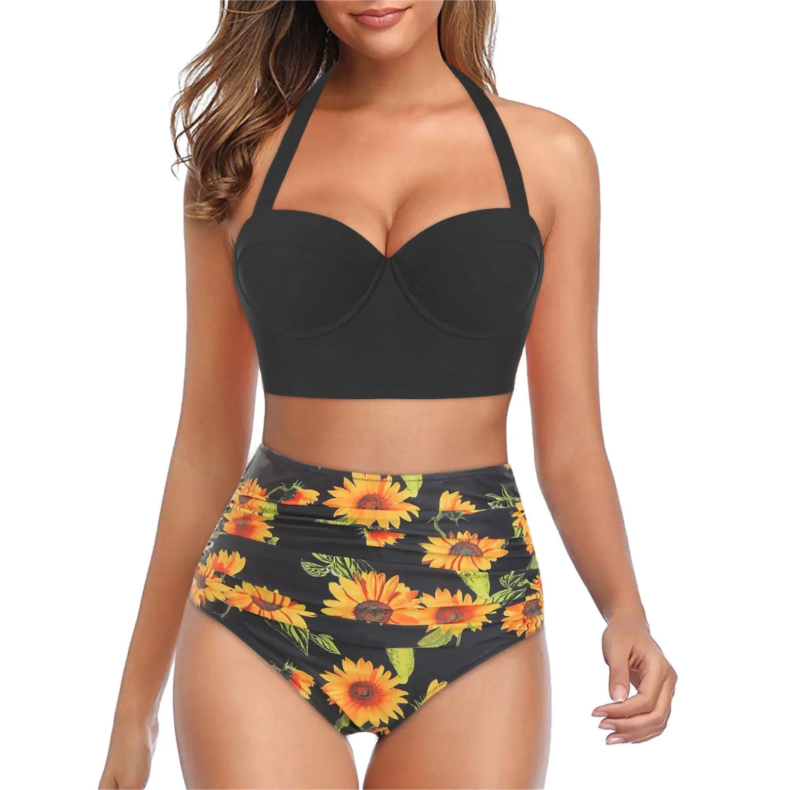 swimwear women push Multi Color Sexy Solid Color High Waist Conjoined Body Swimsuit Bikini 2021 Halter
swimwear women push Multi Color Sexy Solid Color High Waist Conjoined Body Swimsuit Bikini 2021 Halter