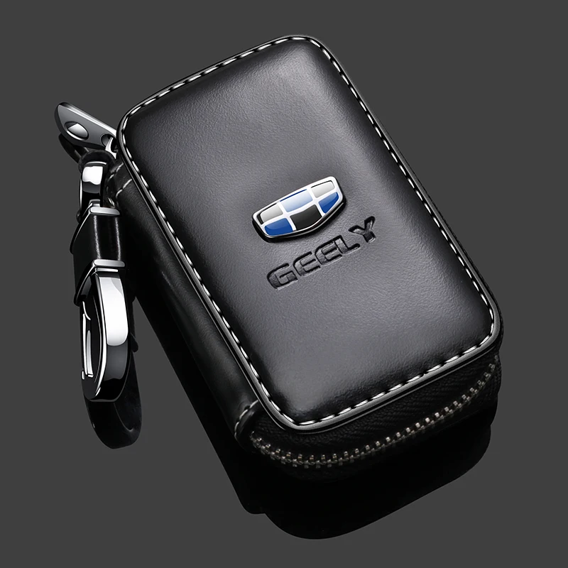 

Leather Car Key Cover Case For Geely Atlas Boyue NL3 Emgrand X7 EmgrarandX7 EX7 SUV GT GC9 borui Car remote key case