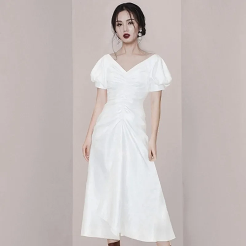 New French Style White Women's Dress Elegant Sexy Summer V-neck Women Mid-calf Evening Party A-line Dresses Vestidos
New French Style White Women's Dress Elegant Sexy Summer V-neck Women Mid-calf Evening Party A-line Dresses Vestidos