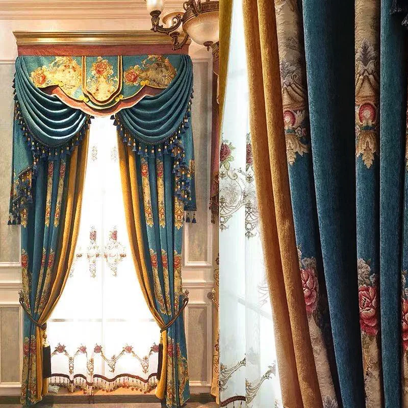 Luxury European Style Chenille Jacquard Villa Curtains for Bedroom Living Room Shading Simple Curtain Tulle Valance Decoration
Luxury European Style Chenille Jacquard Villa Curtains for Bedroom Living Room Shading Simple Curtain Tulle Valance Decoration