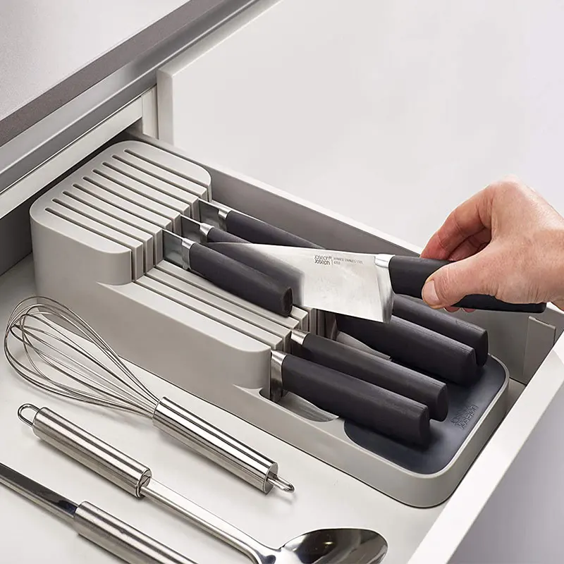 Knife Block Holder Plastic Cutlery Drawer Organizer Tray Utensil Rack Universal Knife Stand Organizer Kitchen Storage
Knife Block Holder Plastic Cutlery Drawer Organizer Tray Utensil Rack Universal Knife Stand Organizer Kitchen Storage