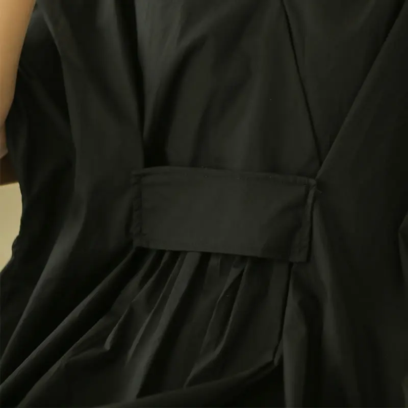XITAO Folds V-neck Black Dress 2021 Summer New Style Loose Temperament Solid Color Concise Mid-length Short Sleeve Dress WMD0550
XITAO Folds V-neck Black Dress 2021 Summer New Style Loose Temperament Solid Color Concise Mid-length Short Sleeve Dress WMD0550