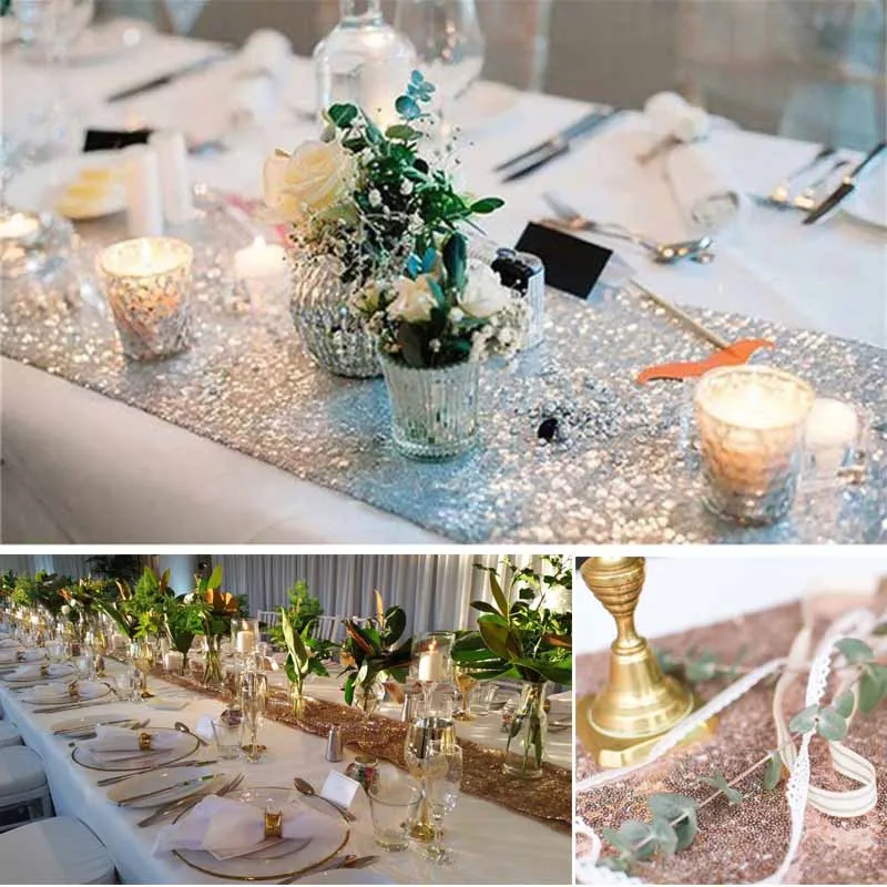 30*180cm Luxury Style Sequin Table Runner Shiny Rose Gold Sliver Tablecloth Cover For Home Wedding Birthday Party Decor Supplies 
30*180cm Luxury Style Sequin Table Runner Shiny Rose Gold Sliver Tablecloth Cover For Home Wedding Birthday Party Decor Supplies