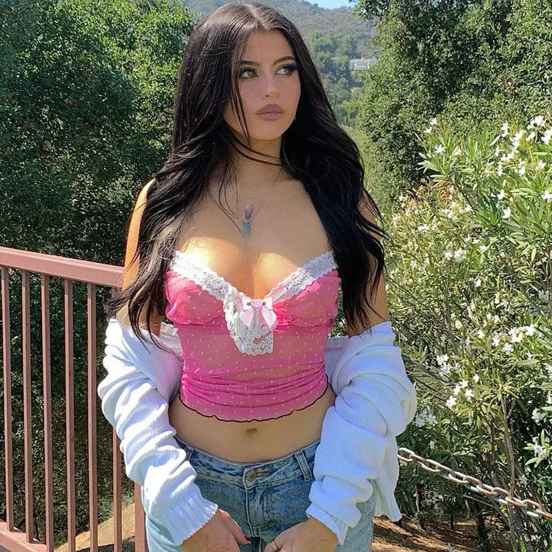 Sexy Y2K Aesthetic Pink Mesh Transparent Crop Top Ladies White Lace Sleeveless Cami Tops Tees Women Summer 90s Backless Vest
Sexy Y2K Aesthetic Pink Mesh Transparent Crop Top Ladies White Lace Sleeveless Cami Tops Tees Women Summer 90s Backless Vest