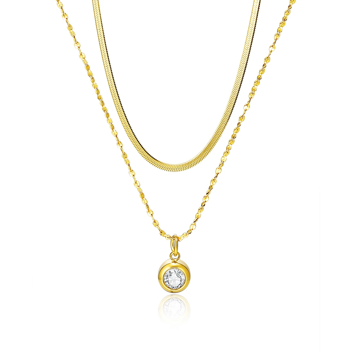 New Stainless Steel Double Layer Geometric Birthstone Crystal Pendant For Women Short Snake Choker Wedding Party Gifts Jewelry
New Stainless Steel Double Layer Geometric Birthstone Crystal Pendant For Women Short Snake Choker Wedding Party Gifts Jewelry