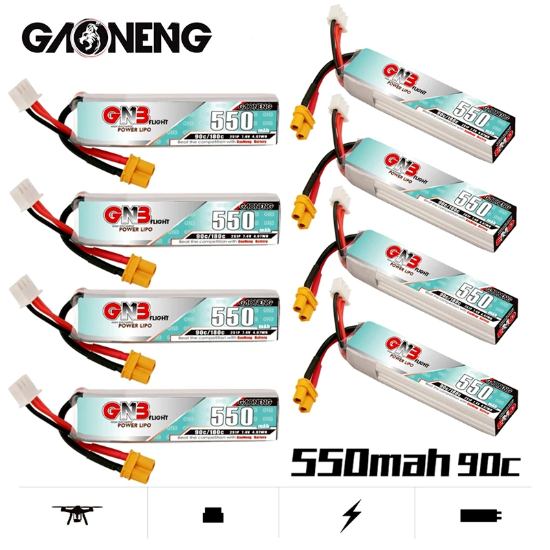 8 шт./компл. GNB 2S 550 мАч 90C/180C HV 7,4 V LiPo аккумулятор XT30U-F/XT60U-F Plug для TINY8X Blade Inductrix FPV QX2 120S Beta75S Drone
8 шт./компл. GNB 2S 550 мАч 90C/180C HV 7,4 V LiPo аккумулятор XT30U-F/XT60U-F Plug для TINY8X Blade Inductrix FPV QX2 120S Beta75S Drone