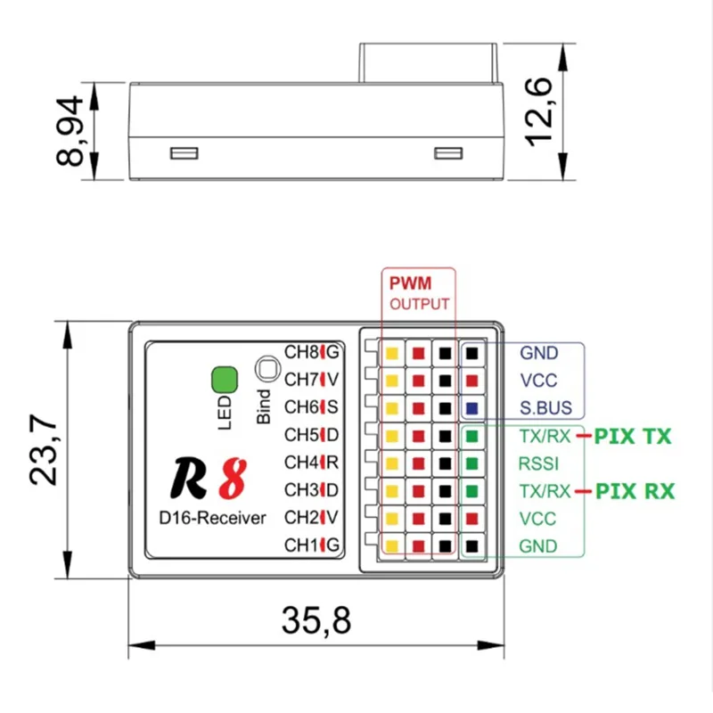 ZK20 Jumper R8 receiver PIX data return PX4 flight control X8R receiver upgrade FRSKY D16
ZK20 Jumper R8 receiver PIX data return PX4 flight control X8R receiver upgrade FRSKY D16
