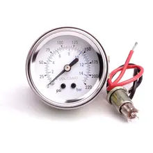 single needle Air gauge 2inch dia.52mm 0-220PSI 12V backlight press gauge mini barometer /pneumatic suspension part