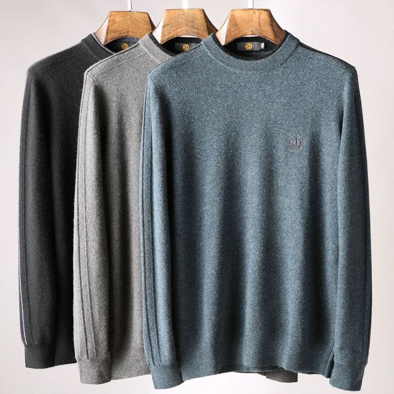Autumn and winter standard with chic double round neck men's slim fit thick woolen sweater with backing and knitted pullover
Autumn and winter standard with chic double round neck men's slim fit thick woolen sweater with backing and knitted pullover