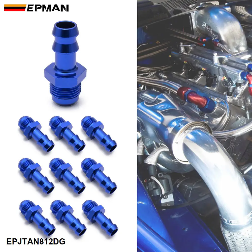 EPMAN 10PCS Aluminum AN8 Male Flare To 1/2" Push On Barb Fuel Line Adapter Straight Fittings Blue EPJTAN812DG
EPMAN 10PCS Aluminum AN8 Male Flare To 1/2" Push On Barb Fuel Line Adapter Straight Fittings Blue EPJTAN812DG