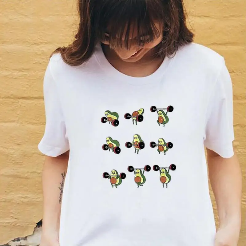 Weightlifting Avocado Cartoons Women T-Shirt Summer Harajuku T Shirt Women Tops Fashion Tee Shirt Femme Casual Camiseta Mujer
Weightlifting Avocado Cartoons Women T-Shirt Summer Harajuku T Shirt Women Tops Fashion Tee Shirt Femme Casual Camiseta Mujer