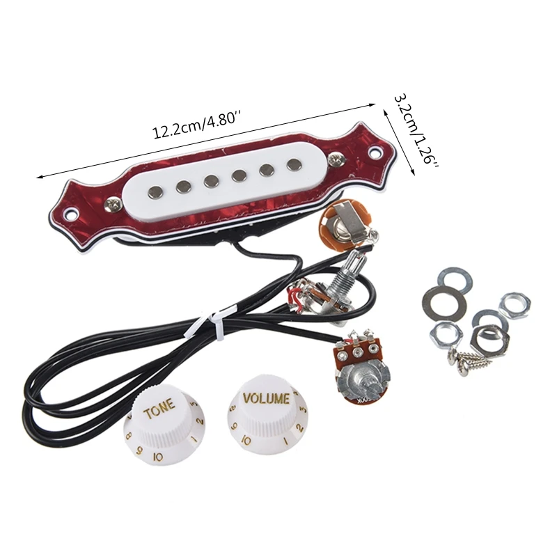 6-string Single Coil Magnetic Acoustic Guitar Soundhole Pickup with Volume & Tone Pots
6-string Single Coil Magnetic Acoustic Guitar Soundhole Pickup with Volume & Tone Pots