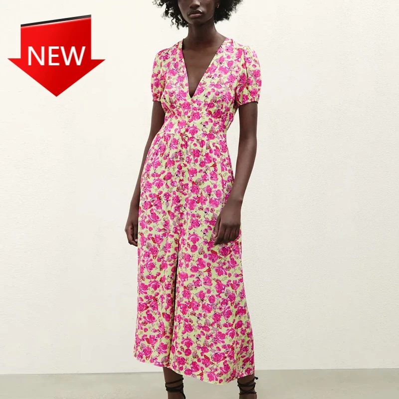 Ropa De Mujer Women Dress 2021 Flower Full PrintingElegant Deep V-Neck A-Line Girls Street Short Sleeve Casual Party Vestido
Ropa De Mujer Women Dress 2021 Flower Full PrintingElegant Deep V-Neck A-Line Girls Street Short Sleeve Casual Party Vestido