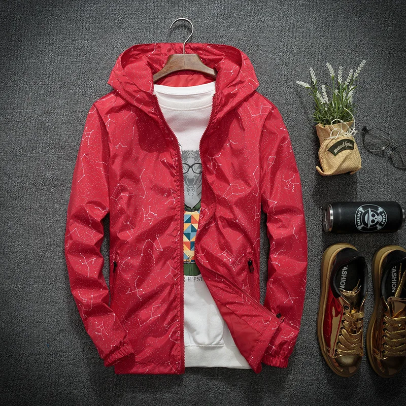 Spring Autumn Hip Hop Jacket Men's Hooded Casual Jackets Coats Male Thin Men Coat Outwear Windbreaker Big Size M-7XL | Мужская