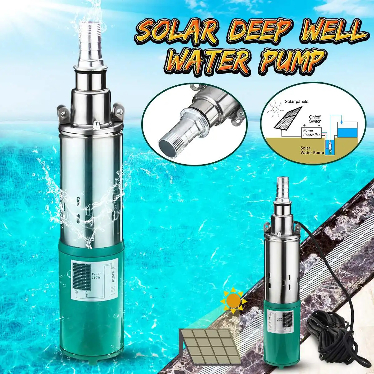 220W 12V High Lift 30m Submersible Pump Deep Well Pump for Garden Home Agricultural Irrigation Stainless Steel Solar Water Pump
220W 12V High Lift 30m Submersible Pump Deep Well Pump for Garden Home Agricultural Irrigation Stainless Steel Solar Water Pump