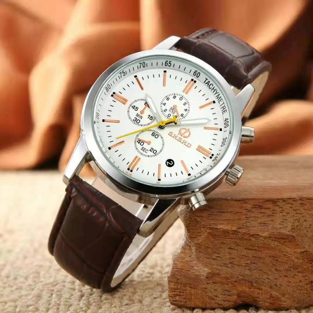 Fashionable casual men style and leisurely strap watch three eye six stitches leisure fashion activity watch, quartz watch
Fashionable casual men style and leisurely strap watch three eye six stitches leisure fashion activity watch, quartz watch