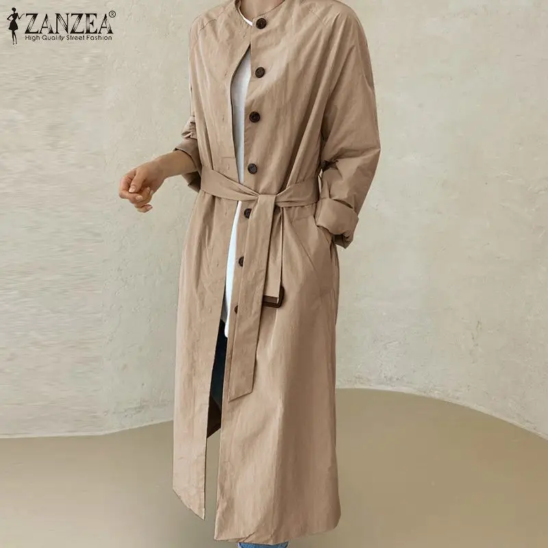 Solid Full Sleeve Trench 2021 Autumn Women Casual O Neck Button Belted Coat ZANZEA Fashion Elegant Long Jackets Office Work Coat
Solid Full Sleeve Trench 2021 Autumn Women Casual O Neck Button Belted Coat ZANZEA Fashion Elegant Long Jackets Office Work Coat