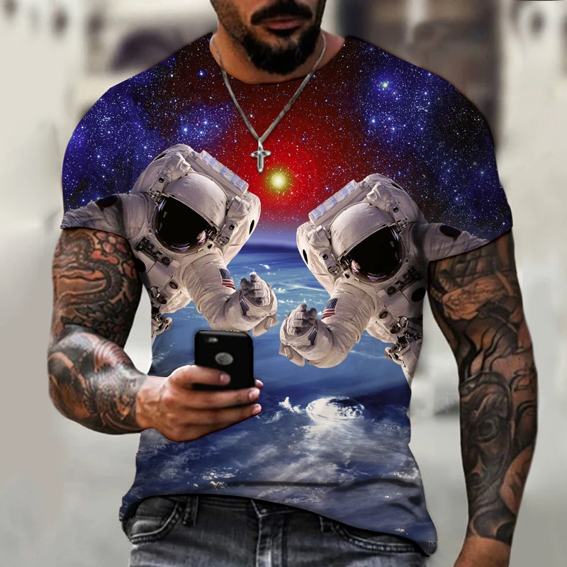 2021 Men's O-neck Short-Sleeved T-shirt 3D Printing Space Universe Summer New Astronaut Street Fashion
2021 Men's O-neck Short-Sleeved T-shirt 3D Printing Space Universe Summer New Astronaut Street Fashion