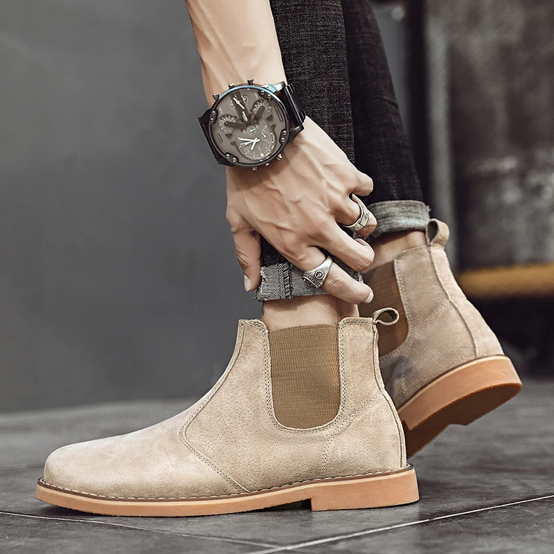 Men Ankle Boots Formal Casual High Top Shoes cow Suede leather Anti-slip Breathable for Outdoor Winter Chelsea boots men 
Men Ankle Boots Formal Casual High Top Shoes cow Suede leather Anti-slip Breathable for Outdoor Winter Chelsea boots men