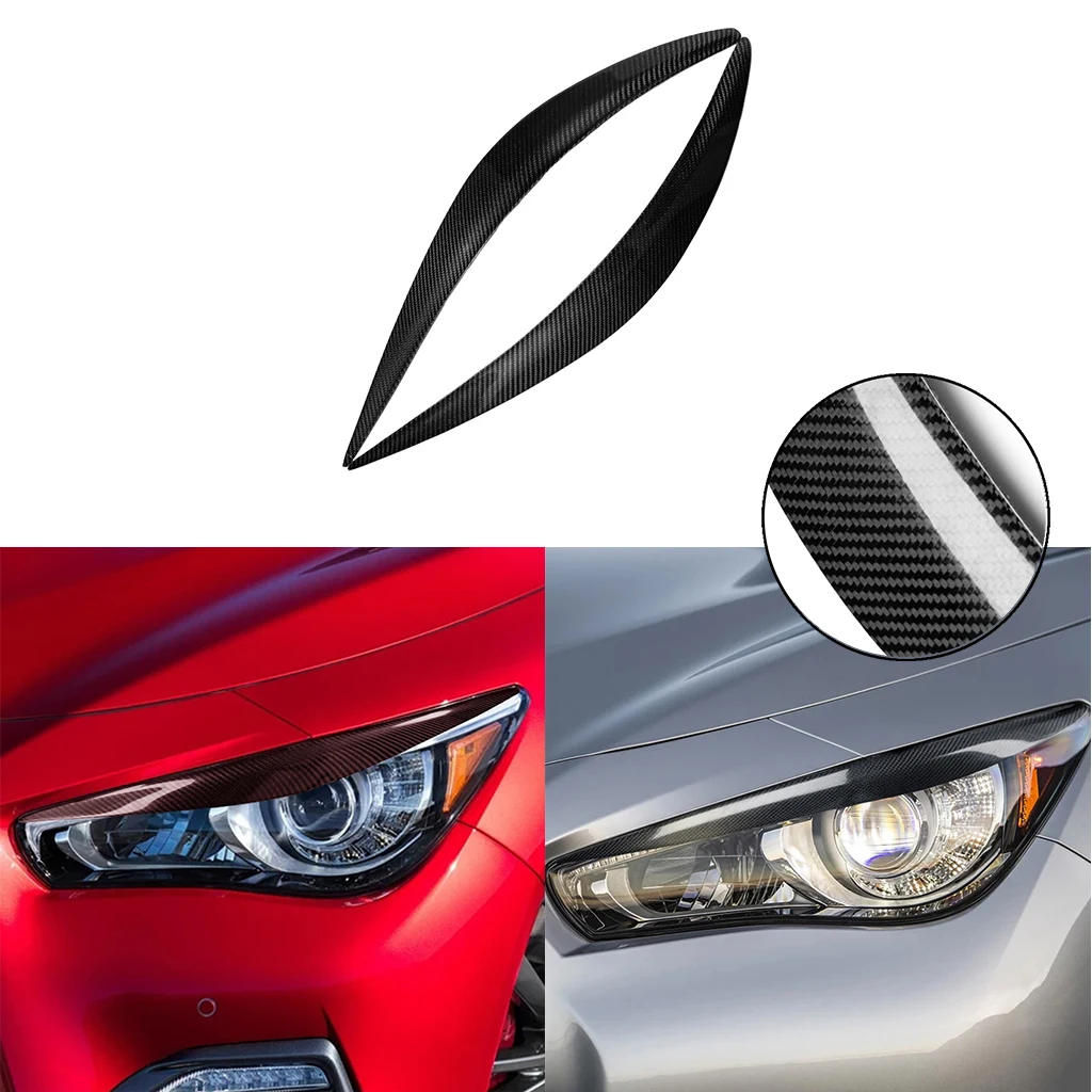 2Pcs Carbon Fiber Headlight Eye Lid Cover Eyebrow Trim For Infiniti Q50 2014 2015 2016 2017 2018
2Pcs Carbon Fiber Headlight Eye Lid Cover Eyebrow Trim For Infiniti Q50 2014 2015 2016 2017 2018