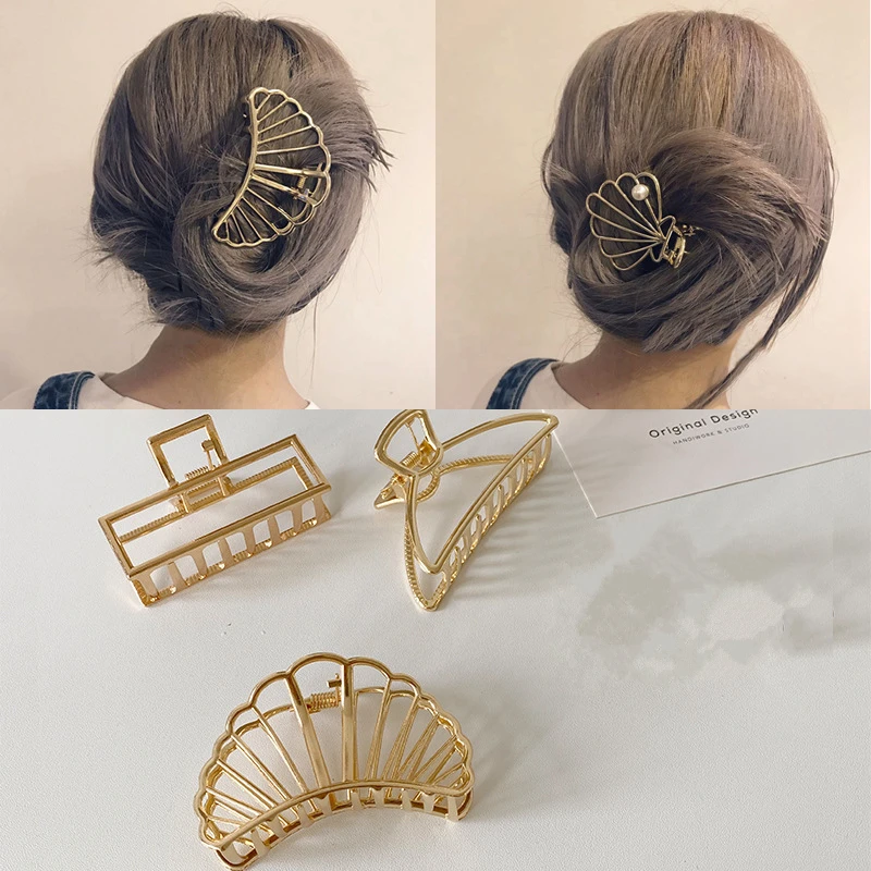Women Girl Geometric Hair Claws Crab Clamps Pearl Shell Barrette Fashion Large Size Ponytail Holder Clip Metal Gripper Headwear
Women Girl Geometric Hair Claws Crab Clamps Pearl Shell Barrette Fashion Large Size Ponytail Holder Clip Metal Gripper Headwear