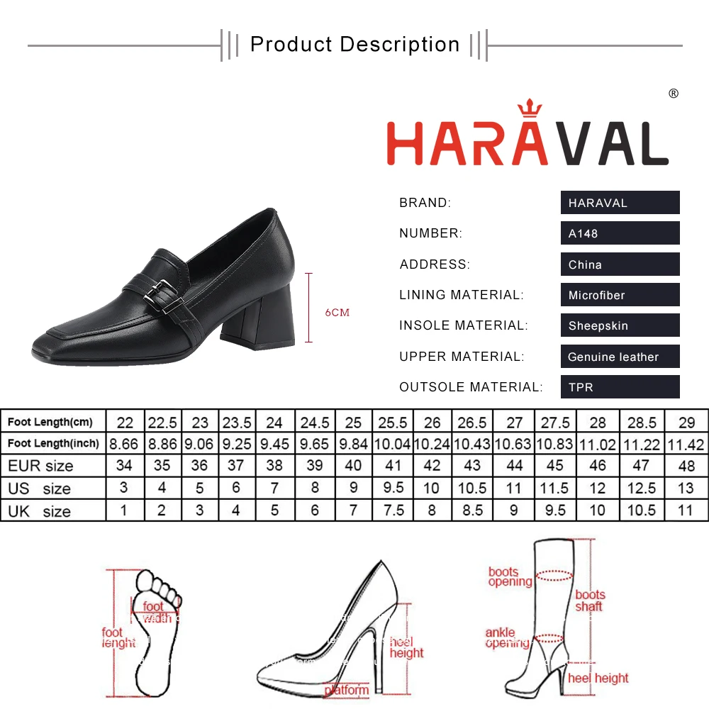 HARAVAL Women Pumps Shoes Thick Heels Spring Autumn Black White Elegant Office & Career Sheepskin Buckle Shoe Women Pumps A148
HARAVAL Women Pumps Shoes Thick Heels Spring Autumn Black White Elegant Office & Career Sheepskin Buckle Shoe Women Pumps A148