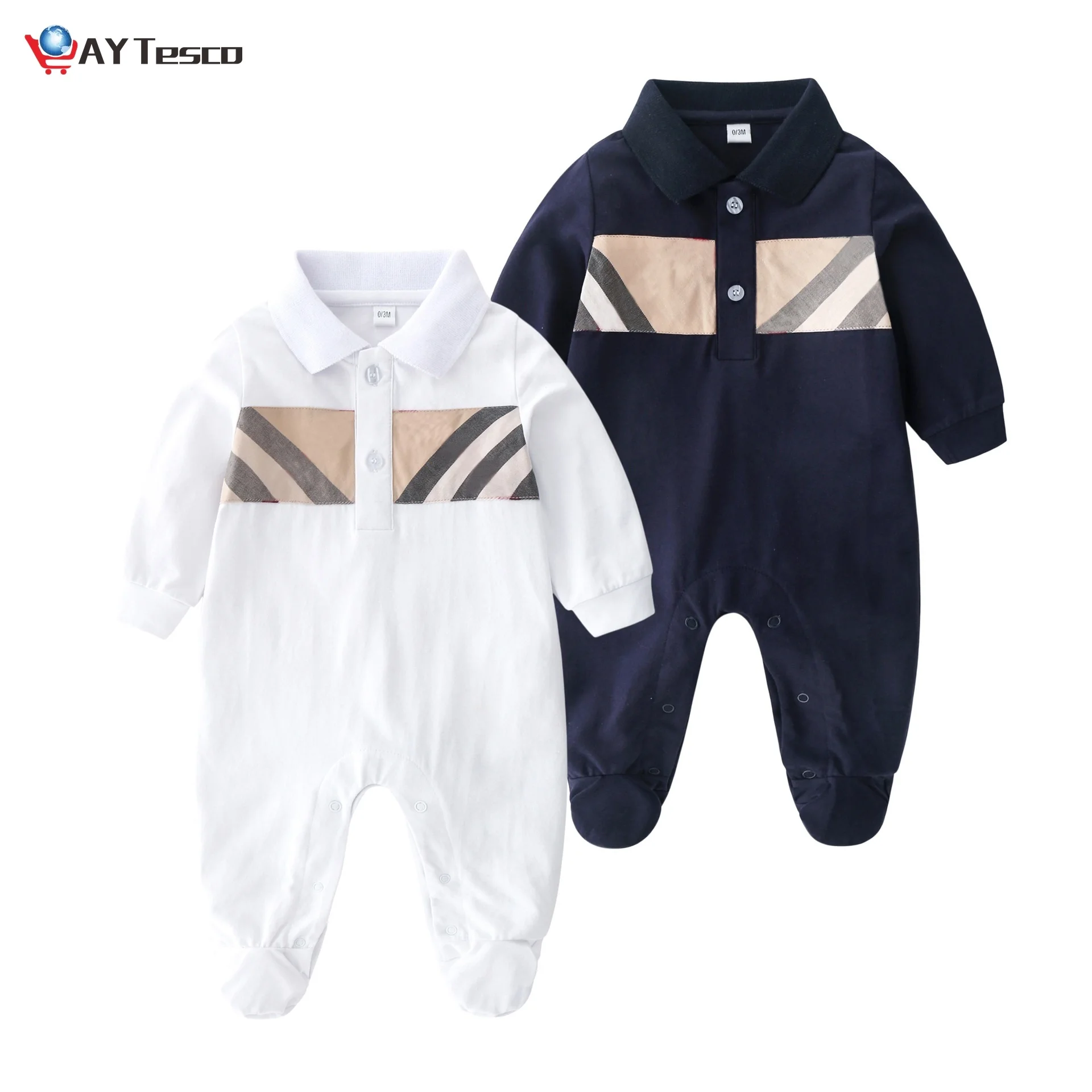 New spring autumn fashion brand style newborn baby clothes Cotton long-sleeved plaid striped Toddler boy girl romper 3-24 months
New spring autumn fashion brand style newborn baby clothes Cotton long-sleeved plaid striped Toddler boy girl romper 3-24 months