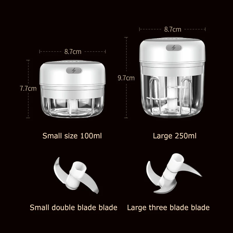 Electric Kitchen Chopper Garlic Masher Meat Grinder Mini Food Garlic Vegetable Chopper Crusher Rechargeable Food Processor
Electric Kitchen Chopper Garlic Masher Meat Grinder Mini Food Garlic Vegetable Chopper Crusher Rechargeable Food Processor
