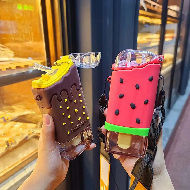 Creative Cute Watermelon Ice Cream Water Bottle Portable Children Leakproof Travel Cup With Straw Kettle School Student
Creative Cute Watermelon Ice Cream Water Bottle Portable Children Leakproof Travel Cup With Straw Kettle School Student