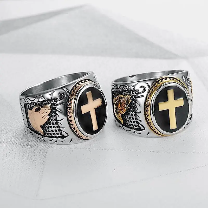 Hand of God Men's Cross Ring Punk HIPHOP Style Jewelry Titanium Steel Color Preservation Vacuum Gold Plated Size 7-15 Rings
Hand of God Men's Cross Ring Punk HIPHOP Style Jewelry Titanium Steel Color Preservation Vacuum Gold Plated Size 7-15 Rings