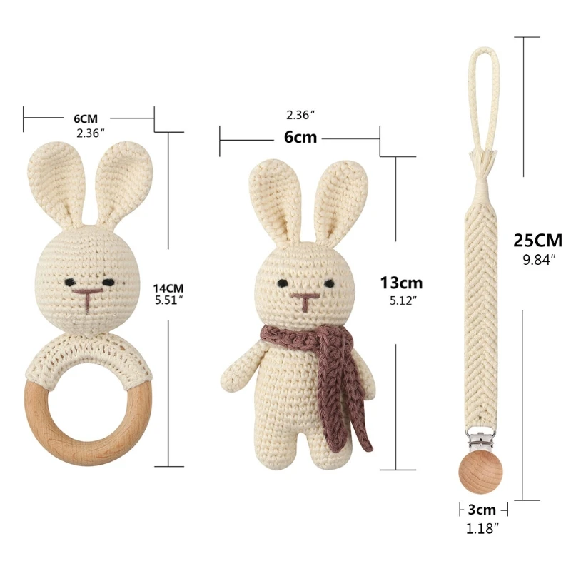 4pcs Handmade Crochet Baby Rabbit Stuffed Dolls Newborn Bunny Rattle Toy Wooden Teething Ring Pacifier Chain Clips Baby Stuff
4pcs Handmade Crochet Baby Rabbit Stuffed Dolls Newborn Bunny Rattle Toy Wooden Teething Ring Pacifier Chain Clips Baby Stuff