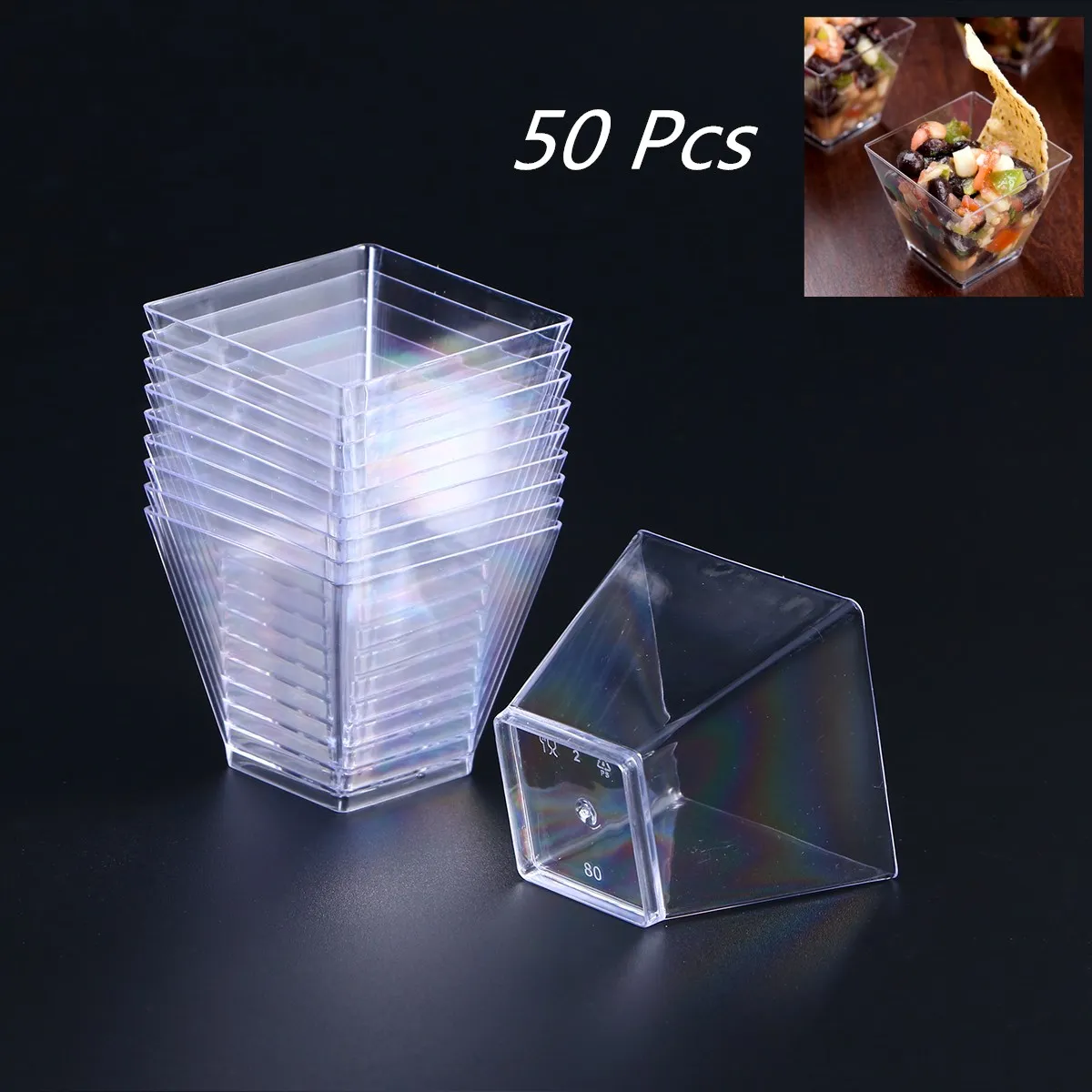 50PCS 60ml Disposable Plastic Portion Cups Clear Portion Transparent Trapezoidal Container for Jelly Yogurt Mousses Dessert
50PCS 60ml Disposable Plastic Portion Cups Clear Portion Transparent Trapezoidal Container for Jelly Yogurt Mousses Dessert