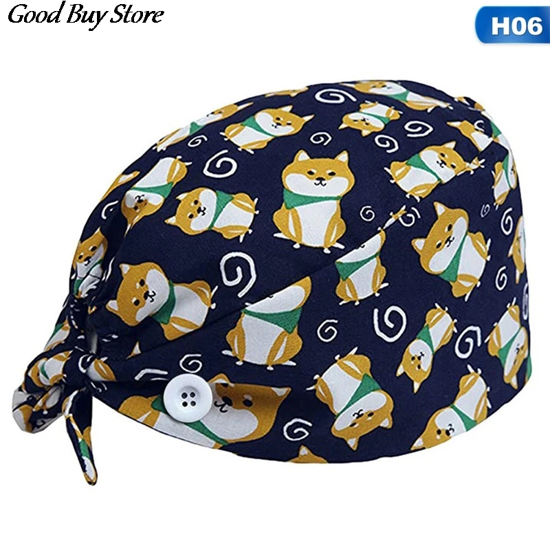 Nursing Hat Scrub Cap Cartoon Printing Pet Sweatband Hat Unisex Casual Headwear Fashion Health Service Button Work Hats Gorros
Nursing Hat Scrub Cap Cartoon Printing Pet Sweatband Hat Unisex Casual Headwear Fashion Health Service Button Work Hats Gorros