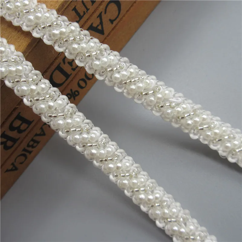 9Yards White Pearl Beaded Lace Trim Braided Ribbon Clothes Decoration Wedding Dress Collar Sleeve Lace Applique Couture Materiel
9Yards White Pearl Beaded Lace Trim Braided Ribbon Clothes Decoration Wedding Dress Collar Sleeve Lace Applique Couture Materiel