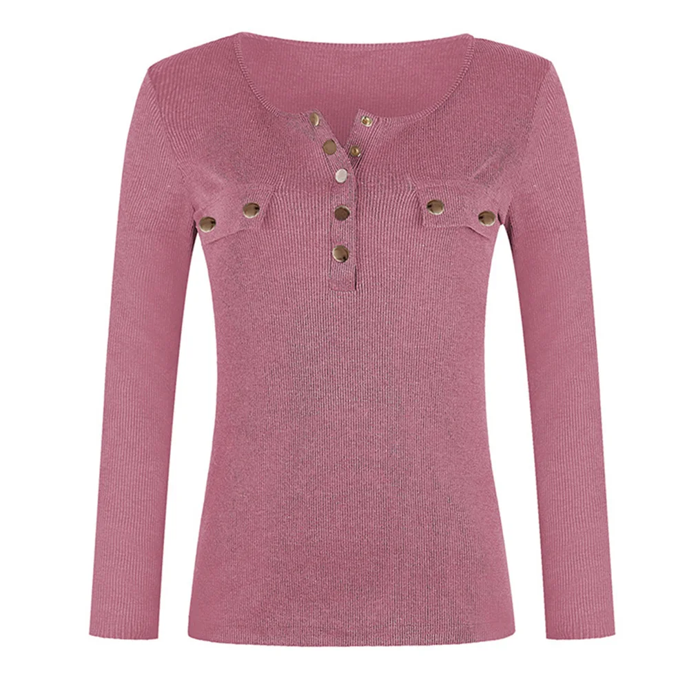 Womens Sweaters Solid Button Long Sleeve Pullovers Of Female V-Neck New Fashion Clothes Lady Casual Slim Women Pullover Clothes
Womens Sweaters Solid Button Long Sleeve Pullovers Of Female V-Neck New Fashion Clothes Lady Casual Slim Women Pullover Clothes