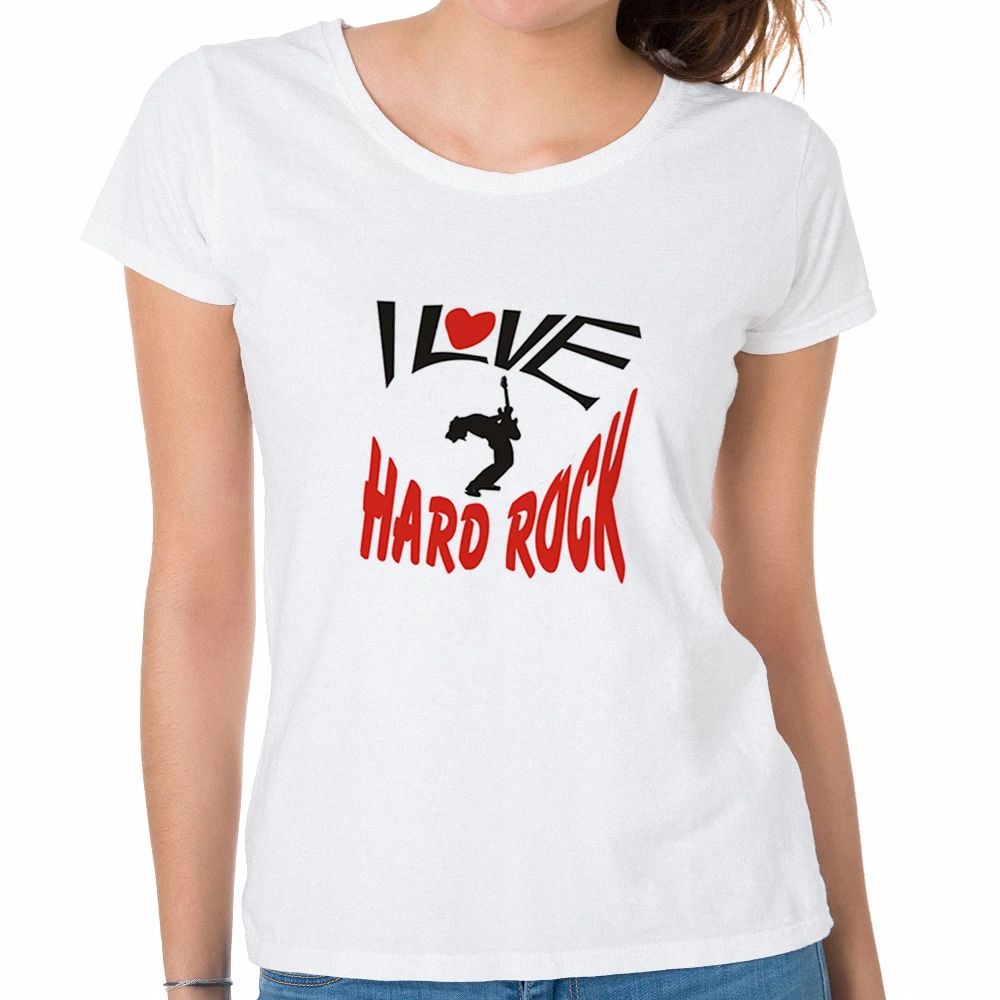 Женские Новые поступления модные футболки Citi женская футболка I Love Hard Rock Graphic