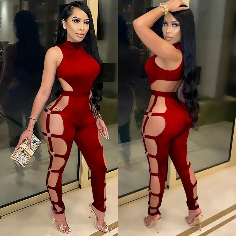 Sexy Black Bodycon Jumpsuit Romper Women Overalls Backless Hollow Out Club Night Outfits Elegant Rompers Womens Jumpsuit Catsuit
Sexy Black Bodycon Jumpsuit Romper Women Overalls Backless Hollow Out Club Night Outfits Elegant Rompers Womens Jumpsuit Catsuit