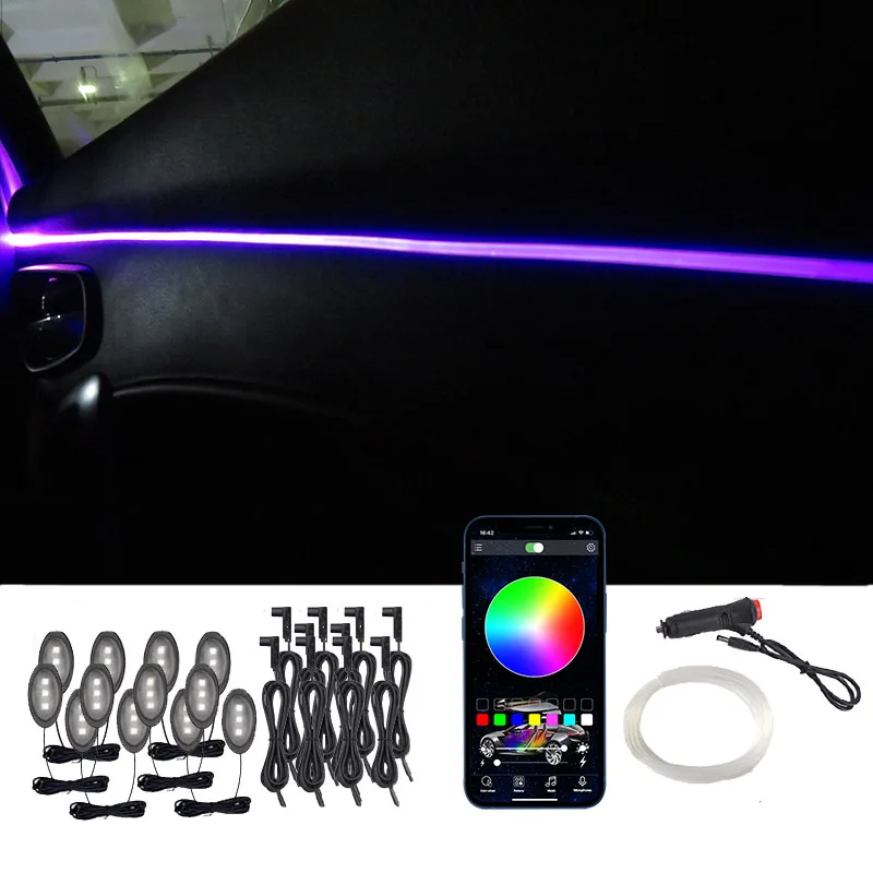 RGB Fiber Optic Car Interior Decorative Ambient Light App Sound Control LED 12V Strip Cigarette Lighter Auto Atmosphere Lamp Bar
RGB Fiber Optic Car Interior Decorative Ambient Light App Sound Control LED 12V Strip Cigarette Lighter Auto Atmosphere Lamp Bar