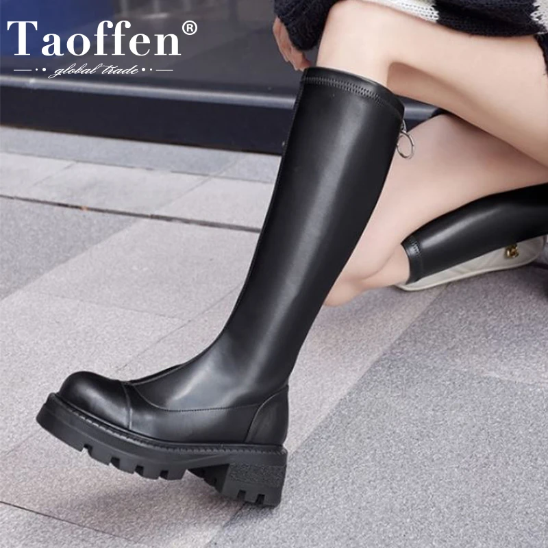 Женские высокие сапоги Taoffen, повседневная обувь из натуральной кожи на молнии, новинка 2022, повседневная обувь на толстой подошве, размеры 34-40
Женские высокие сапоги Taoffen, повседневная обувь из натуральной кожи на молнии, новинка 2022, повседневная обувь на толстой подошве, размеры 34-40