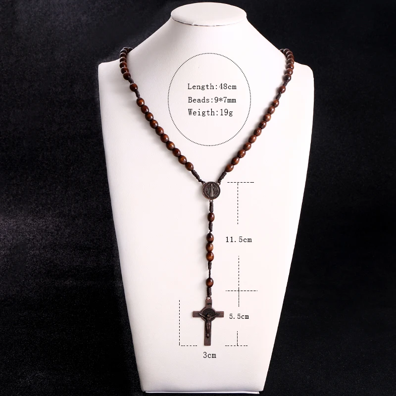 Christ Jesus Wooden Beads 8mm Rosary Bead Cross Pendant Woven Rope Chain Necklace Religious Orthodox Praying Jewelry R-192
Christ Jesus Wooden Beads 8mm Rosary Bead Cross Pendant Woven Rope Chain Necklace Religious Orthodox Praying Jewelry R-192