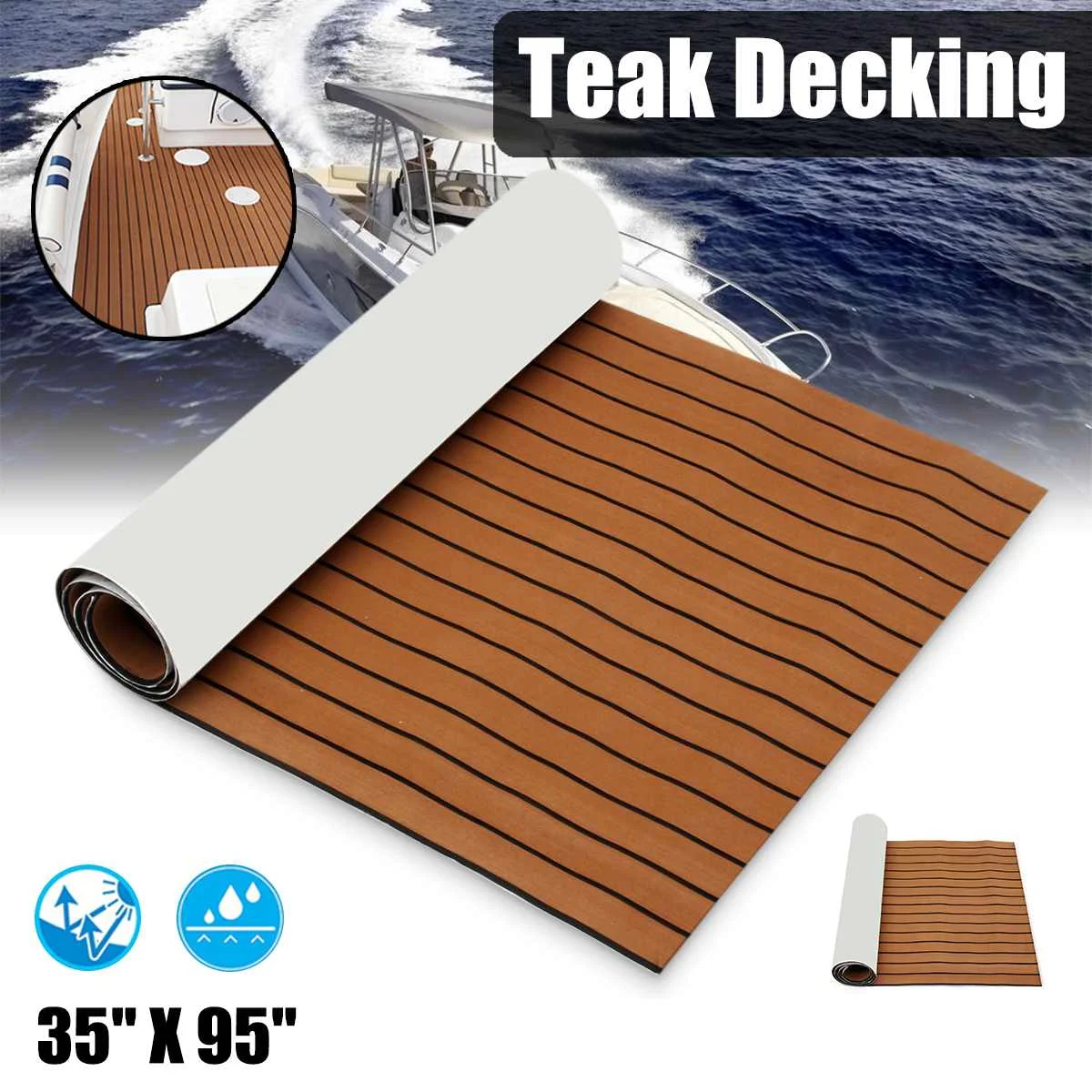 Self-Adhesive 2400x900x5.5mm Marine Boat Synthetic Flooring EVA Foam Yacht Teak Decking Sheet Boat Accessories Dark Brown
Self-Adhesive 2400x900x5.5mm Marine Boat Synthetic Flooring EVA Foam Yacht Teak Decking Sheet Boat Accessories Dark Brown