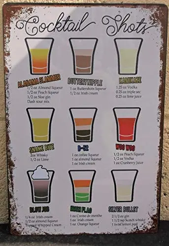 Bit SIGNSHM Cocktail Shots Retro Metal Tin Sign Plaque Poster Wall Decor Art Shabby Chic Gift Suitable 12x8 Inch
Bit SIGNSHM Cocktail Shots Retro Metal Tin Sign Plaque Poster Wall Decor Art Shabby Chic Gift Suitable 12x8 Inch