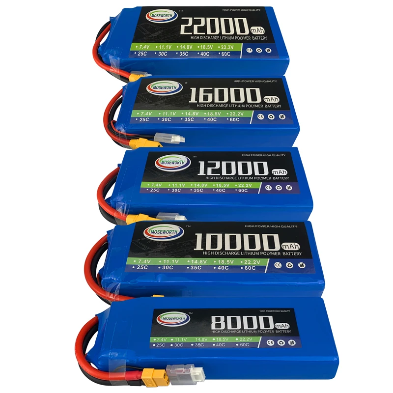 6S RC LiPo Battery 22.2V 10000 12000 16000 22000mAh 25C 35C For RC Drone Airplane Aircraft Car Boat 6S RC Batteries
6S RC LiPo Battery 22.2V 10000 12000 16000 22000mAh 25C 35C For RC Drone Airplane Aircraft Car Boat 6S RC Batteries