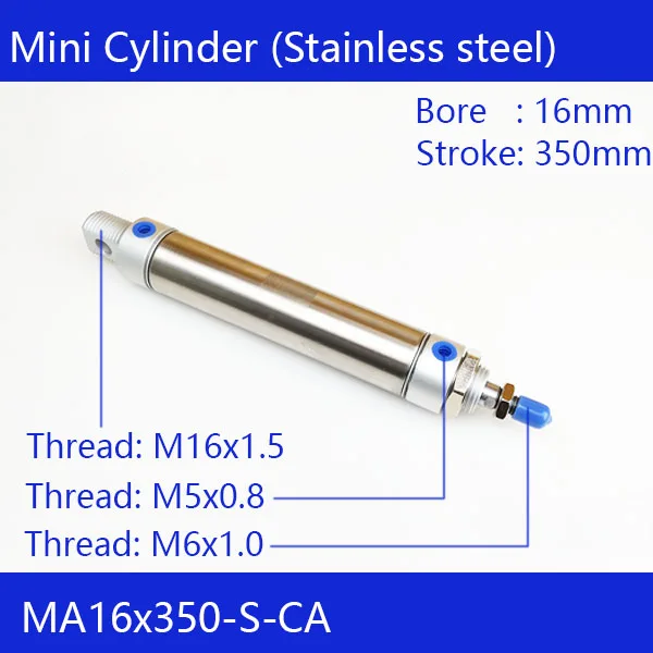 MA16*350 Free shipping Pneumatic Stainless Air Cylinder 16MM Bore 350MM Stroke MA16X350-S-CA Double Action Mini Round Cylinders
MA16*350 Free shipping Pneumatic Stainless Air Cylinder 16MM Bore 350MM Stroke MA16X350-S-CA Double Action Mini Round Cylinders