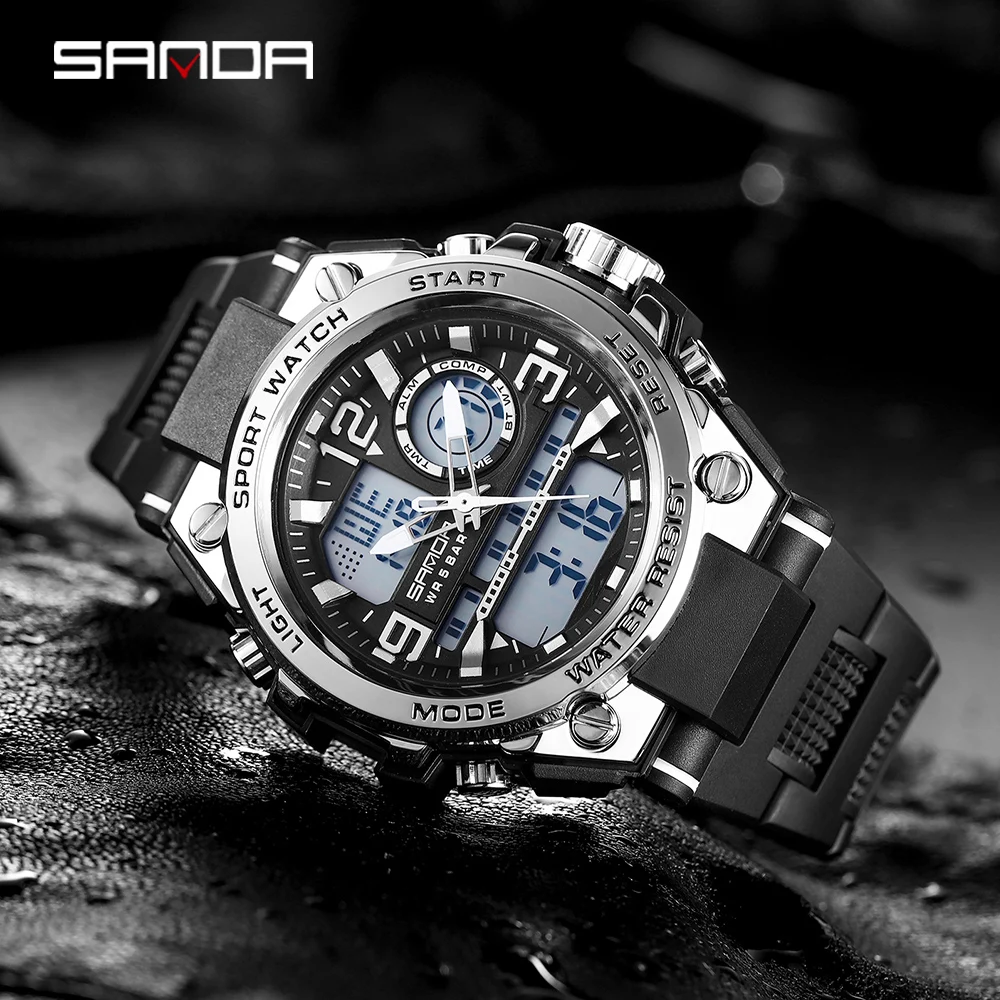 SANDA Brand New Military Watch Dual Display Men Sports Watches G Style LED Digital Military Waterproof Watches Relogio Masculino
SANDA Brand New Military Watch Dual Display Men Sports Watches G Style LED Digital Military Waterproof Watches Relogio Masculino